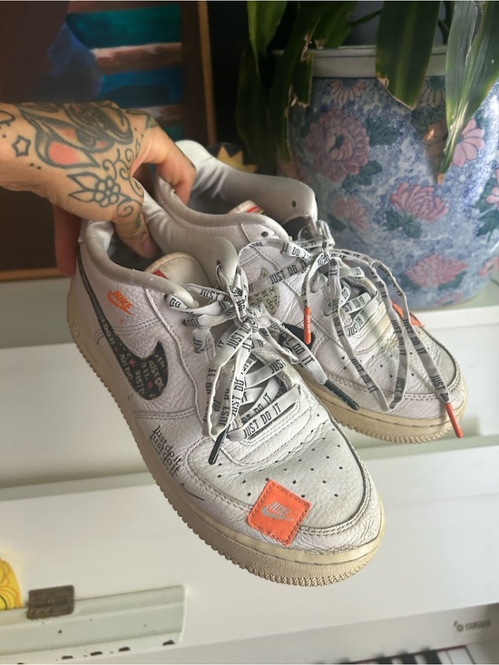 Nike Shoes - Nike Air Force 1 Low ’07 PRM Just Do It White Orange 2018 Men 6.5 Women 8